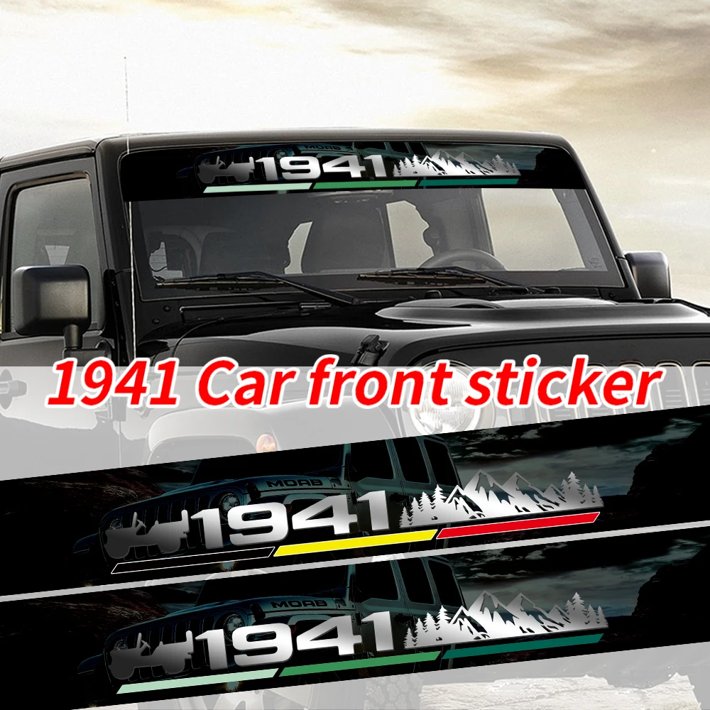 3D Car Sunshade Stickers Car Front Windshield Stickers Waterproof Decal For Jeep Wrangle Grand Cherokee Wagoneer Renegade