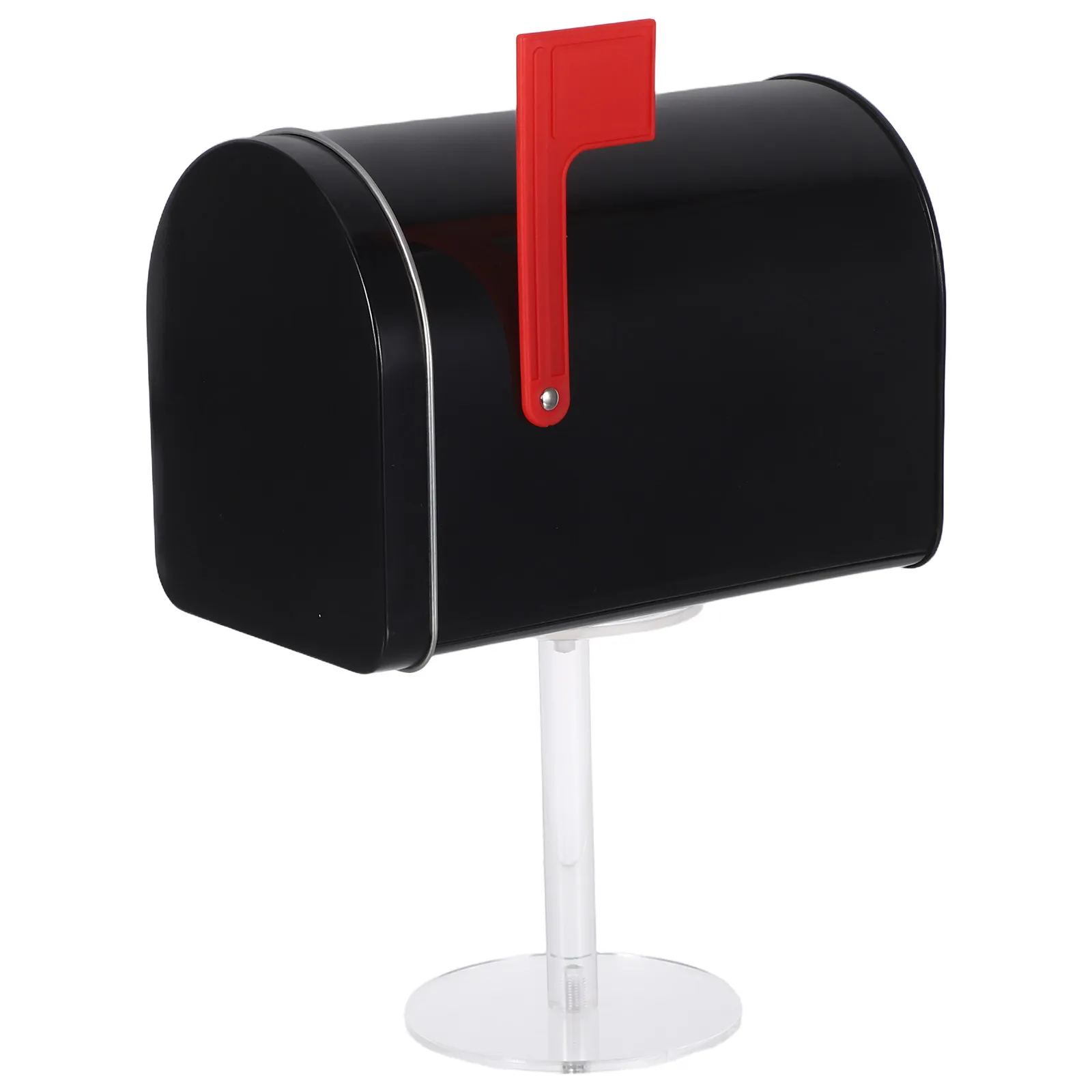 Mini Waterproof Iron Mailbox Black Outdoor Mounted Post Box Suggestion Tip Donation Box Lawn Ornament Home Decor