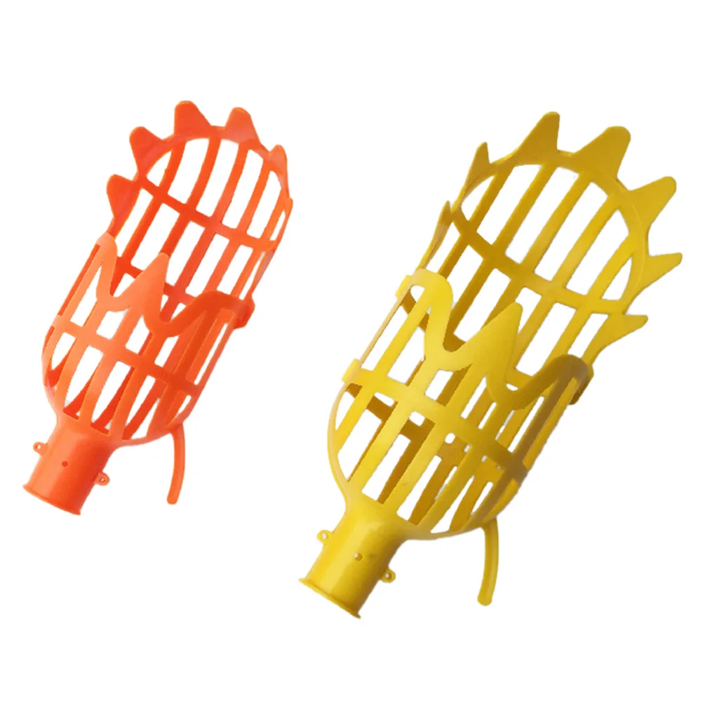 

2pcs Fruit Picking Head Multi-Function High Fruit Picker Tool For Orchard Garden Farm Durable Plastic Harvester Catcher