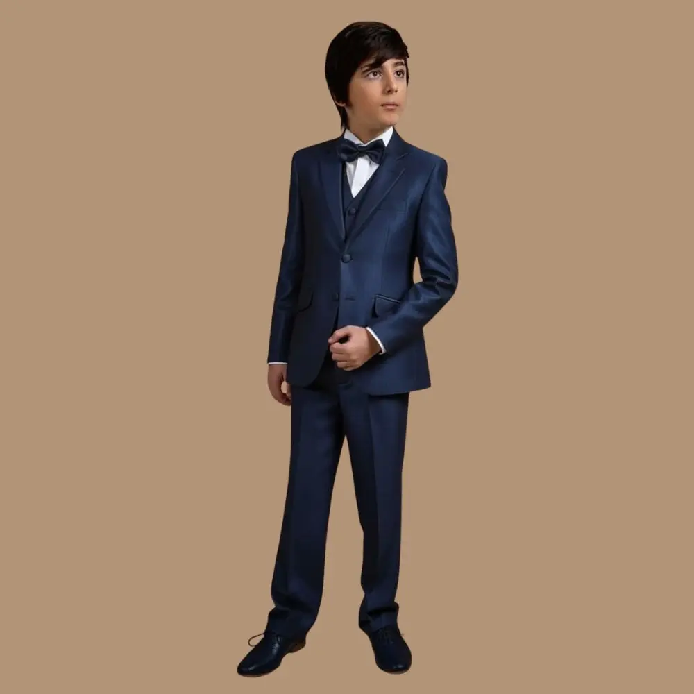 White Wedding Boy Suits 3 Pieces Satin Kids Custom Cozy Suit Made in China Formal Tuxedo Birthday Party Wear Comfortable Suit