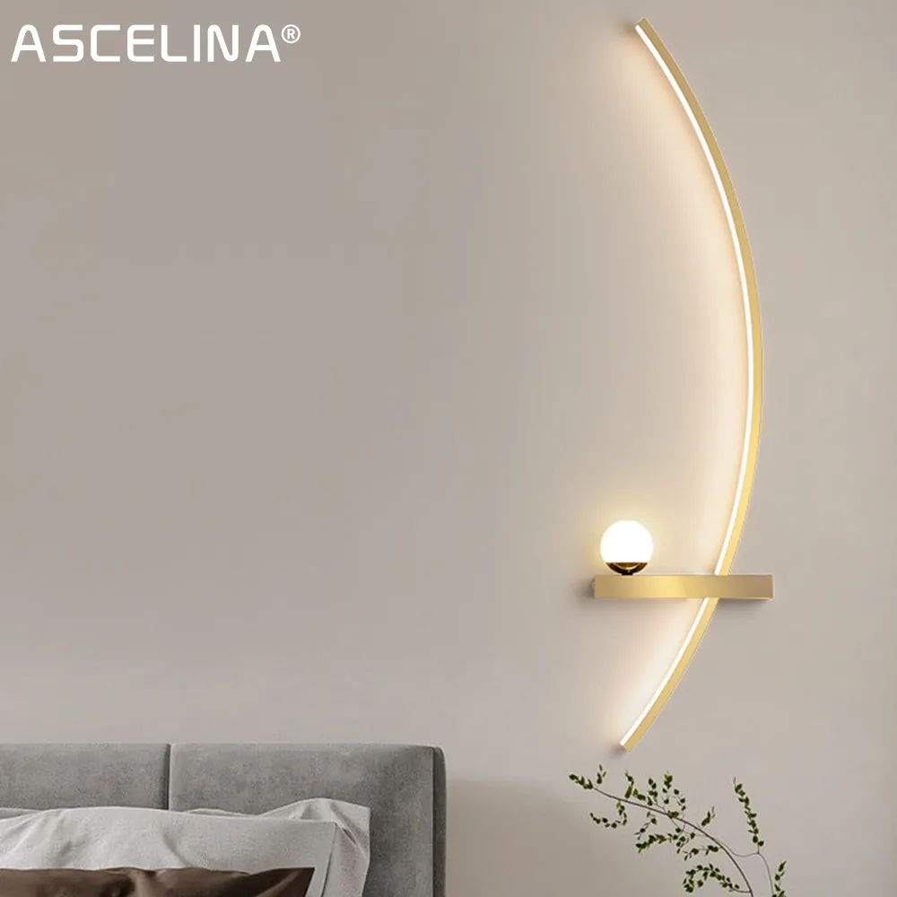 

LED Decor Wall Lamp Modern Interior Lamp Nordic Art TV Home Decor Sconce Living Room Sofa Bedside Table Mirror Light Fixture