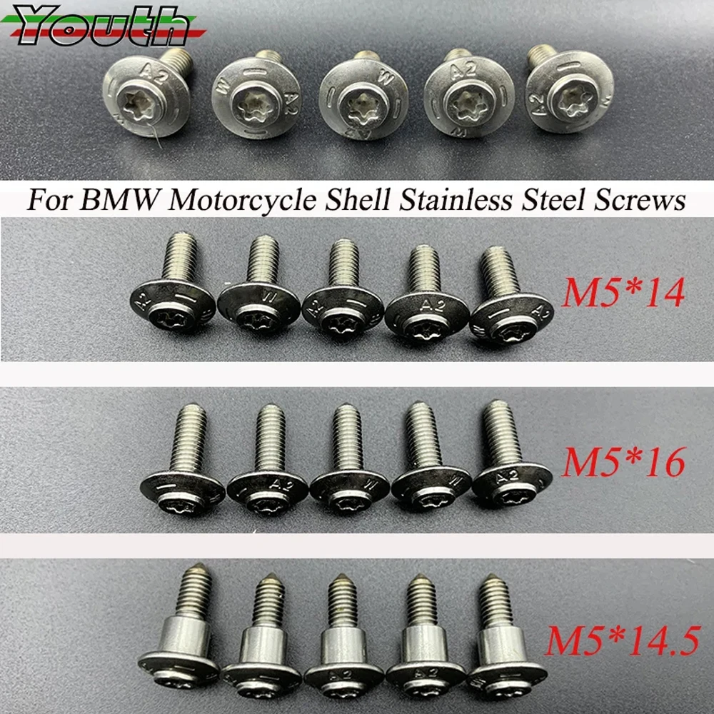 Motorcycle M5 Shell Stainless Steel Screws For BMW S1000RR K1300S HP4 K1600GT/GTL G310GS G310R F900XR R18 M1000R R1250RS R1250R