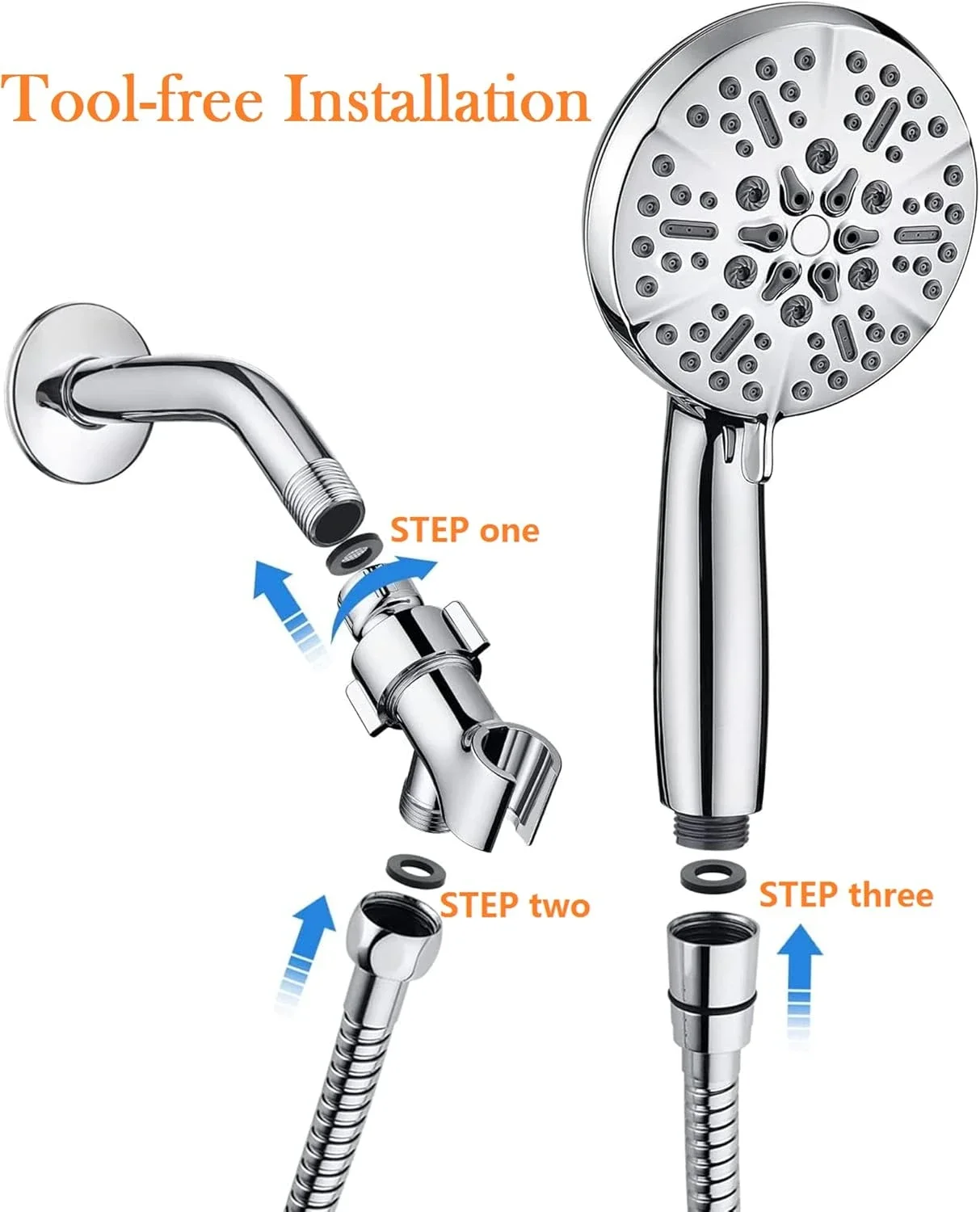 Shower Head with Handheld High Pressure-Full Body Coverage Powerful Rain Showerhead ExtraThe Perfect Detachable shower head