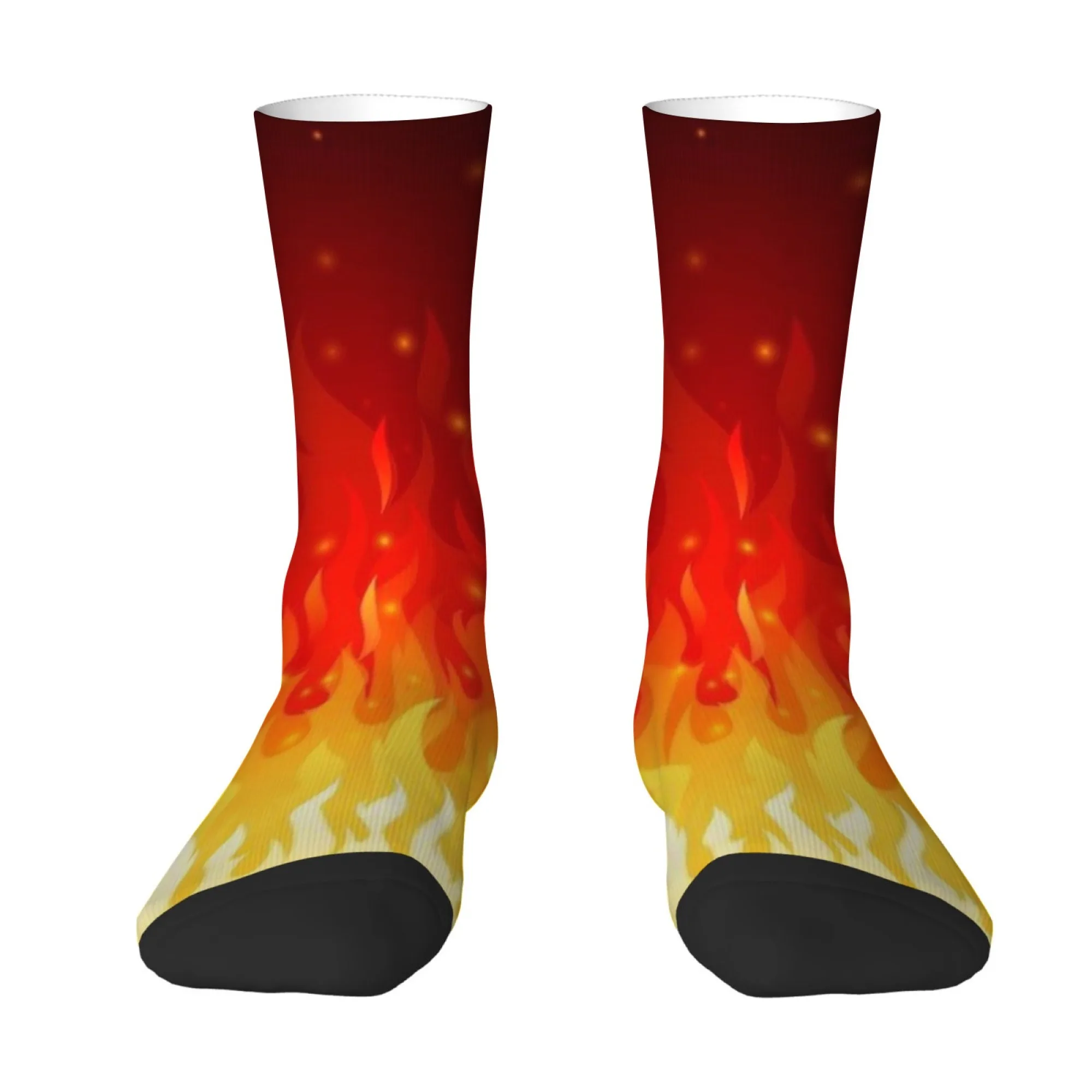 Gradient Flame Socks Soft Comfortable Skin Friendly Men's Socks Sports Fitness Street Fashion Retro Trends Compression Socks