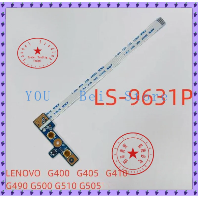 Para Lenovo G400 G405 G490 G500 G510 G505 Placa de botón de encendido para ordenador portátil con Cable LS-9631P