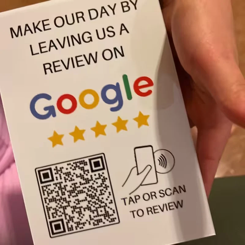 Custom NFC Google Review Sign with QR Code Acrylic Social Media Plate Google Review Card Promote Your Business Dropshipping