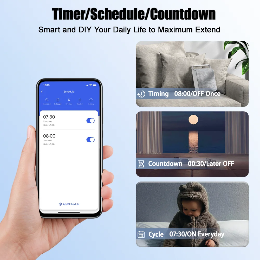EARU Tuya EWeLink WiFi ZigBee 10A DIY Mini WiFi Smart Lichtschalter Modul Sprachsteuerung Drahtlose Fernbedienung für Alexa Google – Detail 7