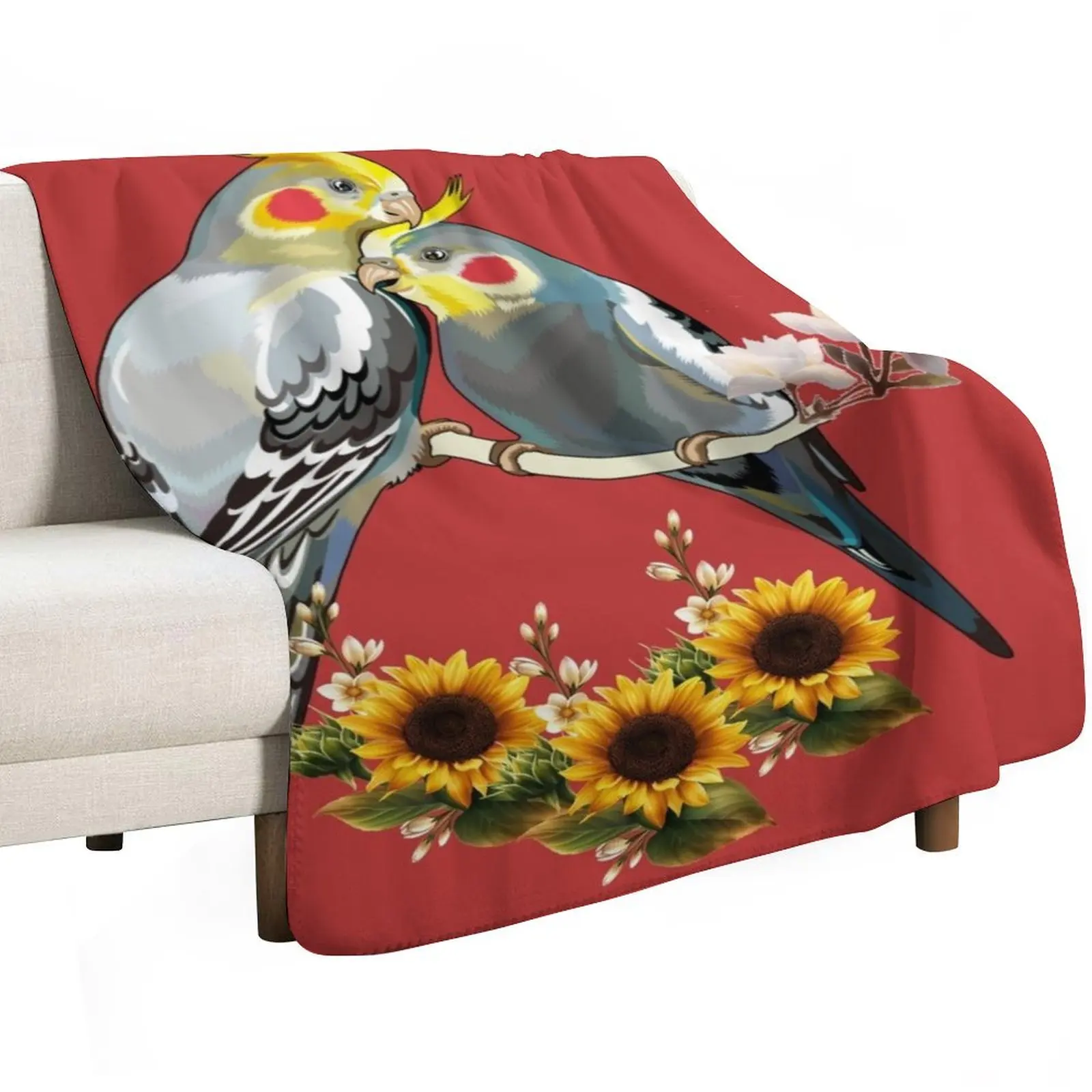 Cockatiel parrot has a gray body Throw Blanket Faux Fur Soft Warm Blanket for Bed