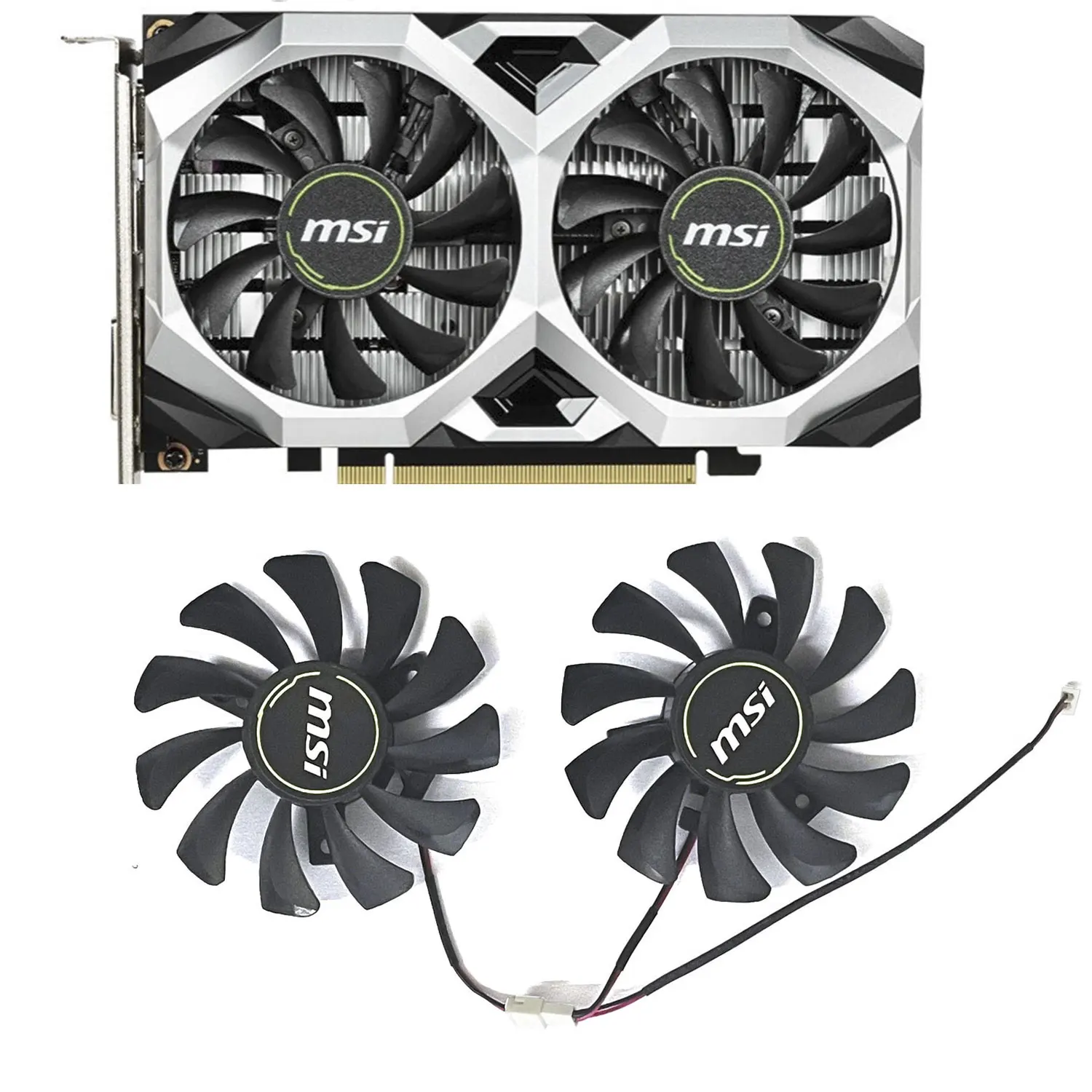 جديد GTX1650 GPU مروحة 75 مللي متر HA8010H12F-Z ل MSI GEFORCE GTX 1650 سوبر Ventus XS بطاقة الرسومات مروحة