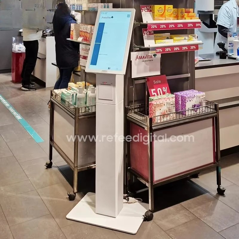 v  Receipt Printer Kiosk Self-service 21.5 23.8 27 32 Inch Mobile Terminal Pos Machine Payment Systems Kiosk Automatic QR Code