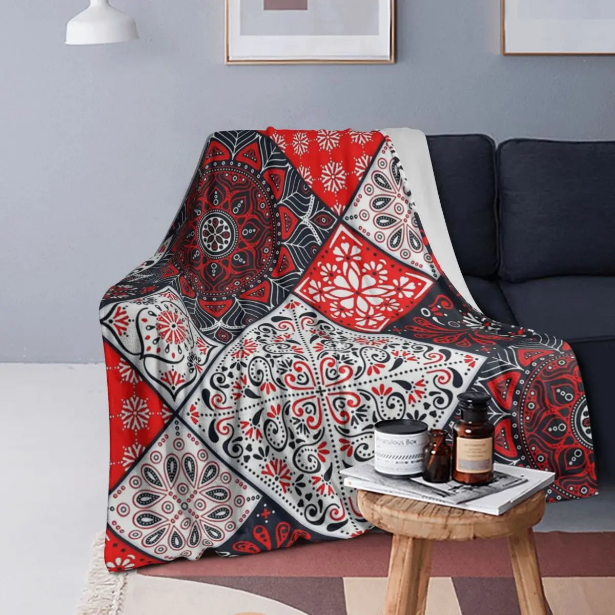 

Бандана лихорадка бандана коллаж одеяло мягкое теплое фланелевое одеяло для кровати гостиная пикник путешествия домашний диван