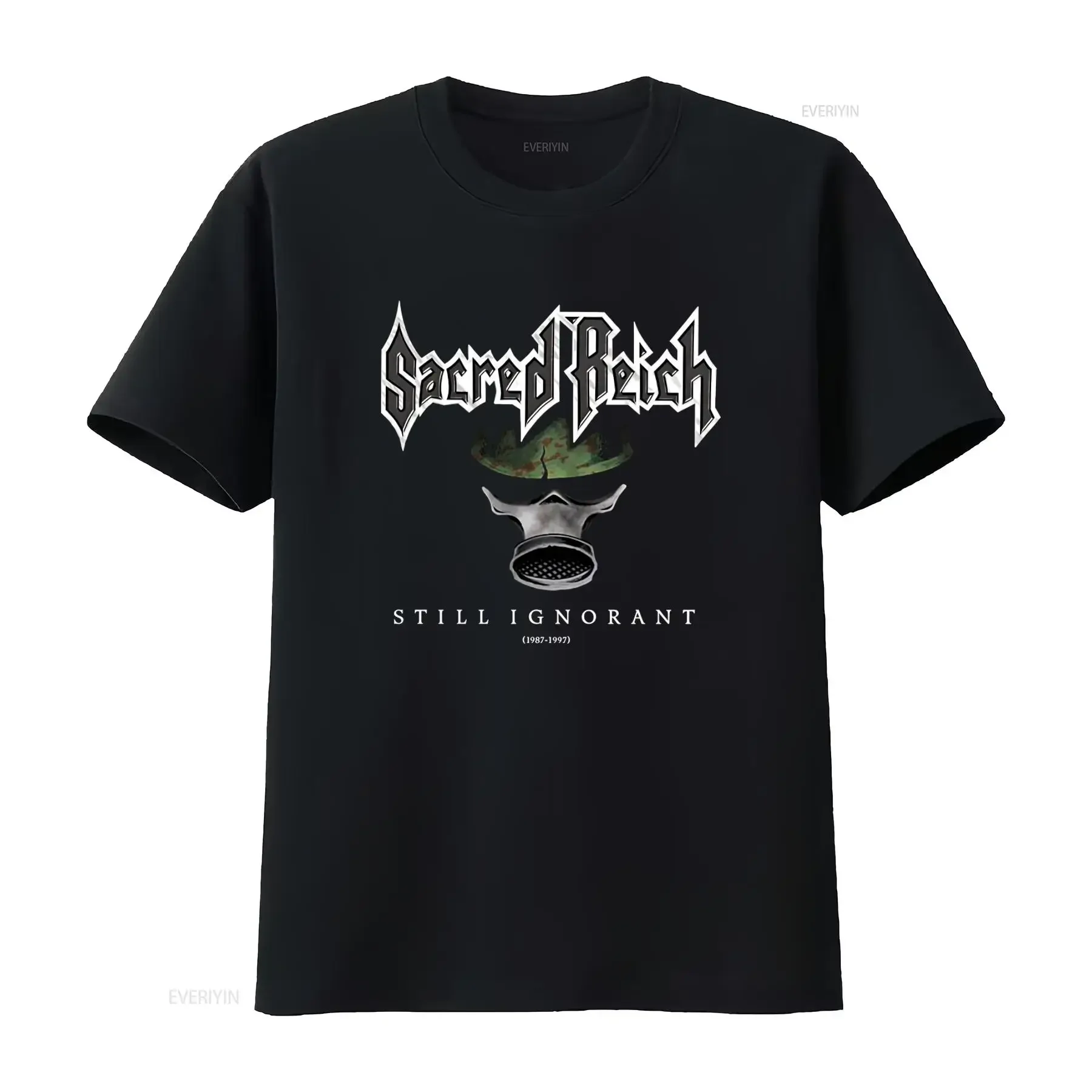 T-shirt noir inspiré du groupe Sacred Reich, design Still Ignorant 1987 1997, toutes tailles disponibles pour les fans, PP1506 vintage lavé
