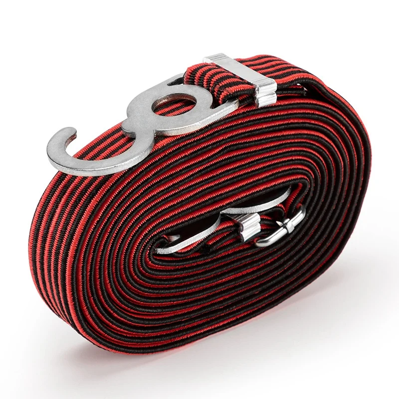 2 Pairs of Bicycle Trunk Binding Belt Pull Cargo Strap Cycling Elastic Rope Rubber Band Rope Luggage Rope,Red