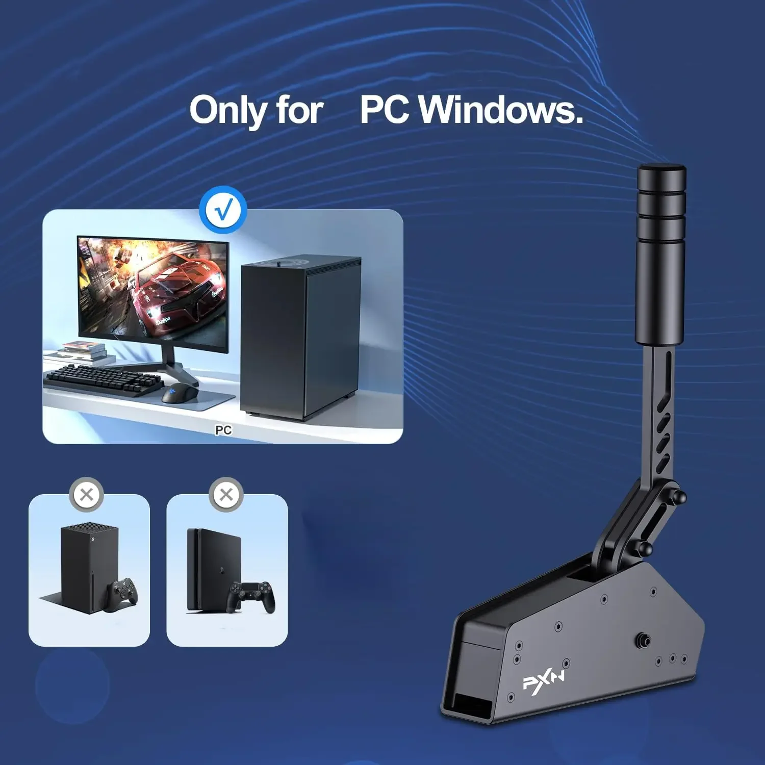 HB S PC Handbrake for Sim Racing (Windows 7/8/10/11) | 16-Bit Hall Sensor, Alloy Construction, Adjustable Force, Stroke