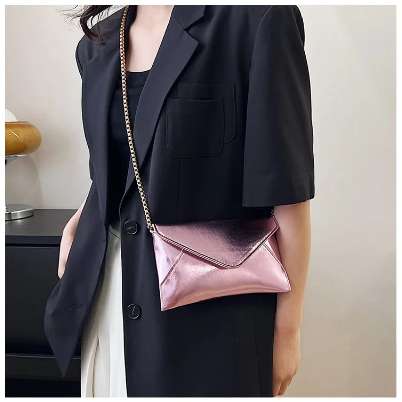 

Laser Small Crossbody Bag New Korean Fashion Female Shoulder Bag Candy Color Chain Triangle Cover Luxury Brand Crossbody Bag