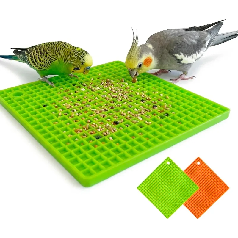 

Parrot Non‑Slip Silicone Slow Feeder Toy Enlarged Holes for Mixed Seeds Fruits Foraging Toy for Small Parrots Conures Finches