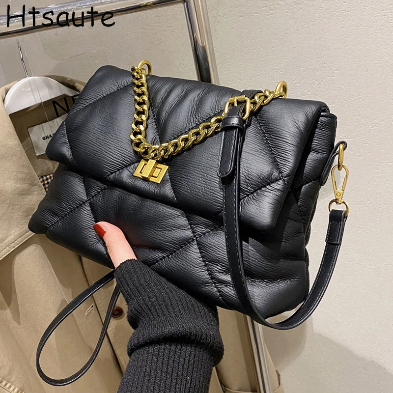 2023 New Bag Women'S Fashion Autumn And Winter Rhombus Messenger Bag Soft Leather Chain Bag Vintage Single Crossbody Bags Female