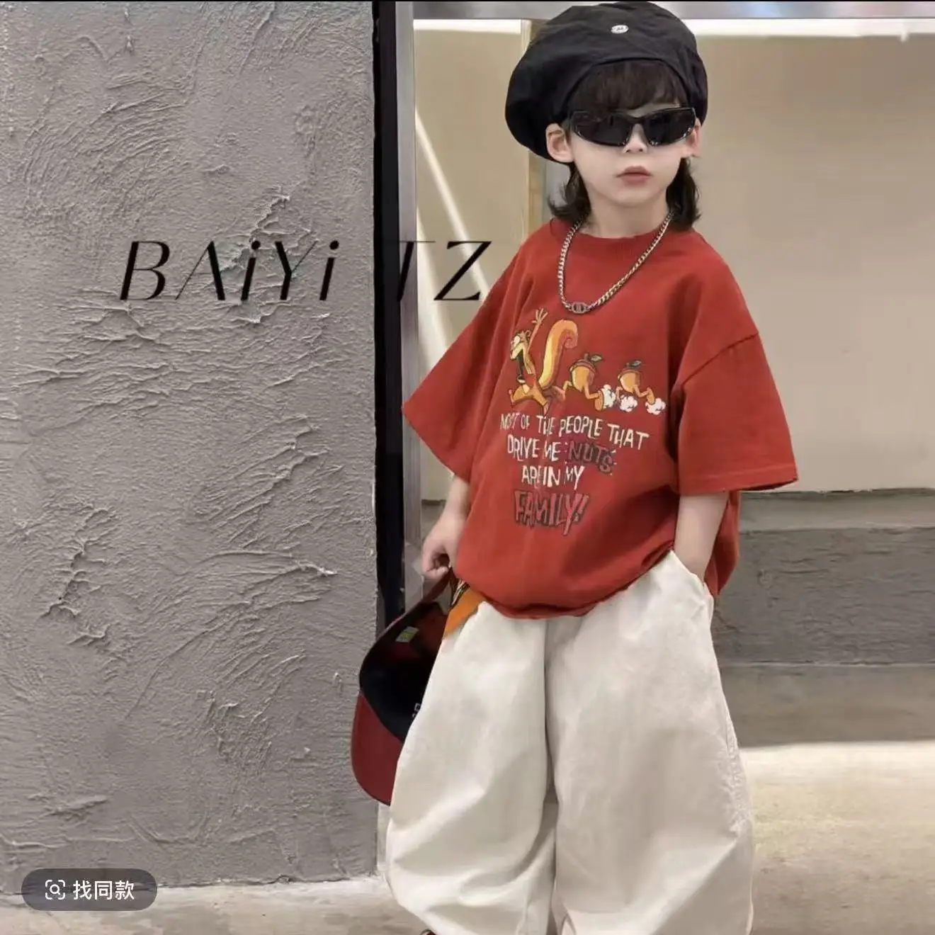 

Children's Spring/Summer Set 2026 New Boy Cartoon Round Neck Short Sleeve T-shirt+Casual Pants Two Piece Set
