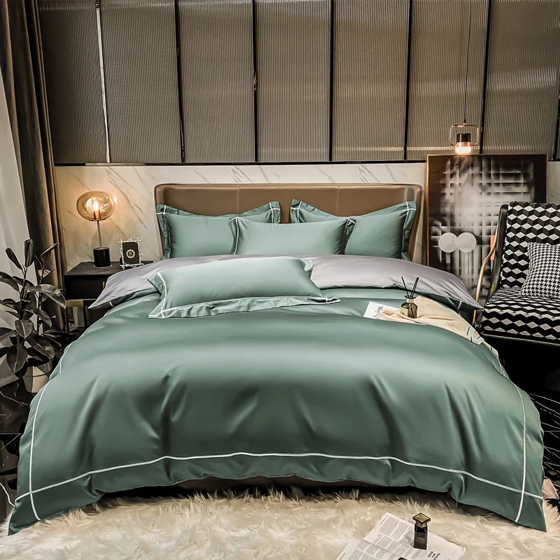 Luxury Egyptian Cotton 1000TC Bedding Set Bed Sheets Set Duvet Cover Comforter Cover Bedlinens Pillowcases Ru Europe Queen Size