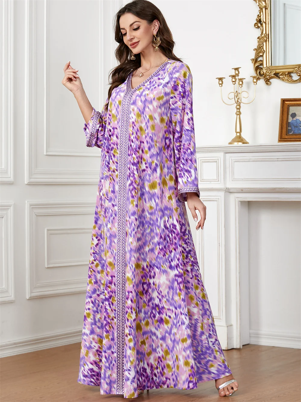 2024 New Modest Eid Dubai Luxury Abayas For Women Party Dress Muslim Robe Elegant Kaftan Abaya Ramadan Jalabiya Caftan Morocco