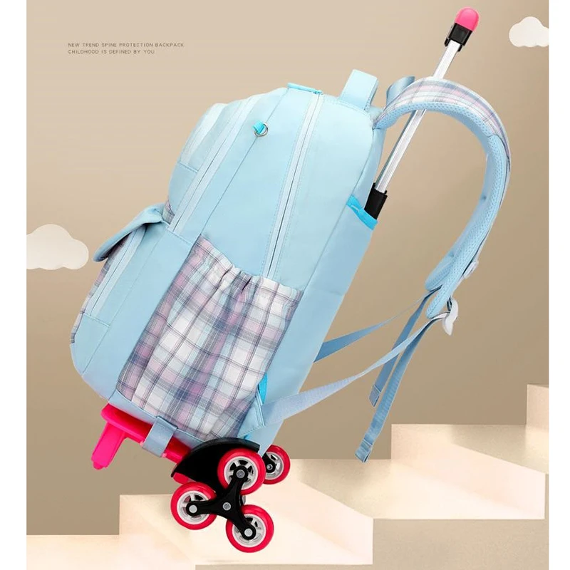 New Trolley School Bags for Girls Mochilas Para Estudiantes Rolling Backpack Back To School Wheeled Cartables Scolaires Filles