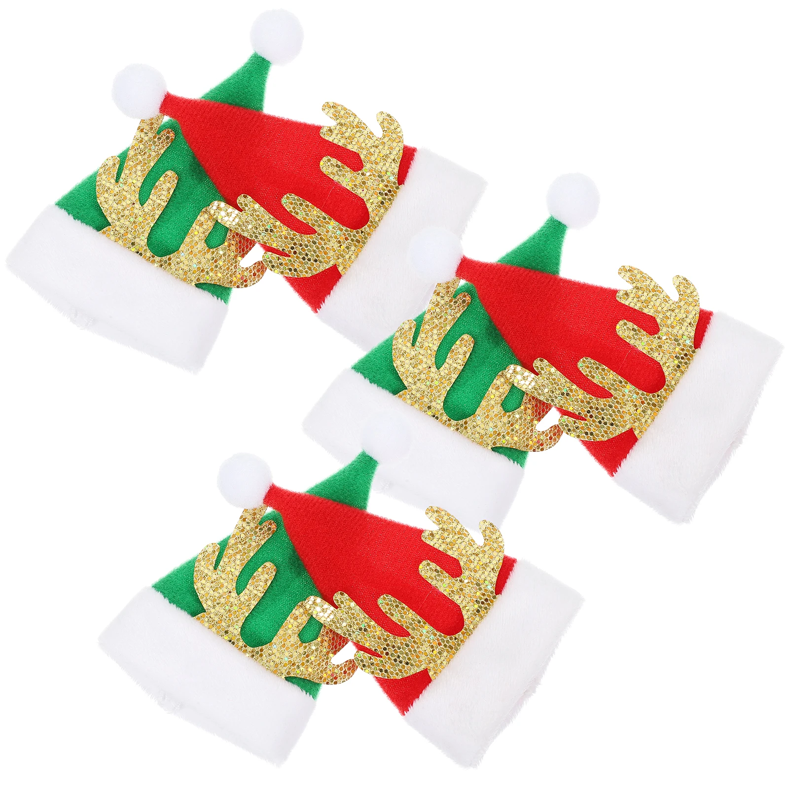 

6pcs Christmas Hat Decorations Mini Holiday Party Silverware Lollipop Santa Cap Bottle Red Storage
