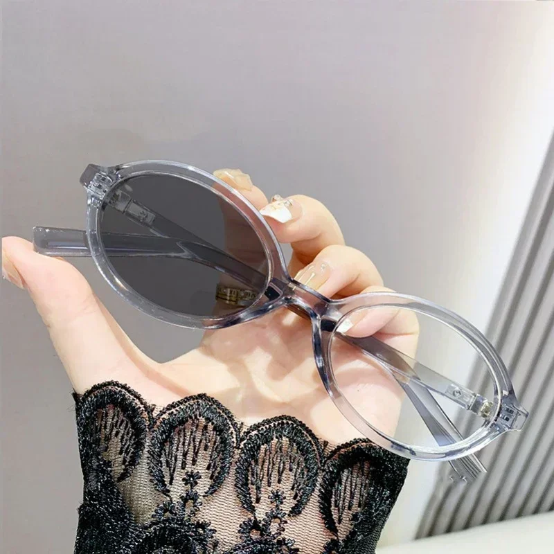 Ladies Vintage Photochromic Myopia Glasses Classic Outdoor Anti-UV Sunglasses Men Women Round Frame Finished Myopia Eyewear