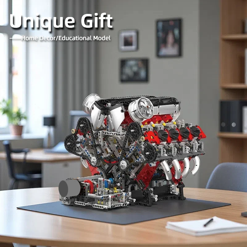 3056 + pièces SuperCar V8 blocs de construction de moteur ensemble de modèles, modèle de voiture de Sport, fonctionne réalistes, vitesses réglables