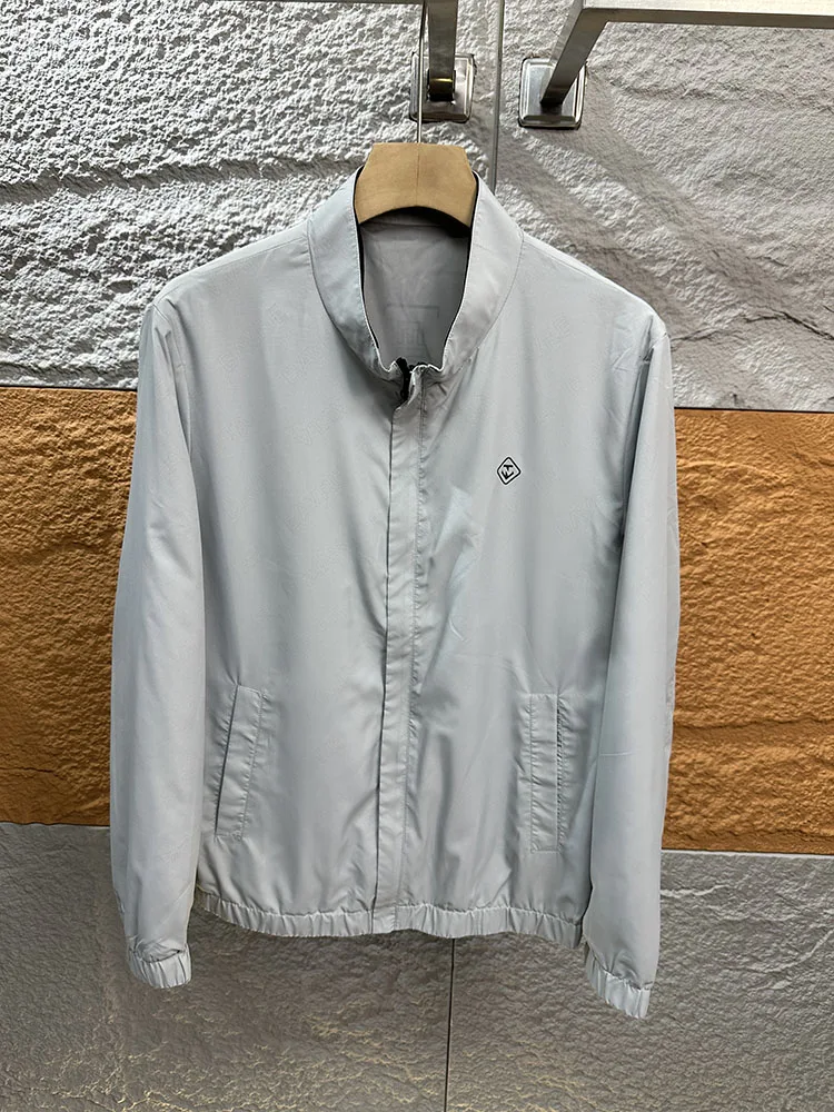 

Легкий удобный мужской весенне-осенний воротник-стойка Spor, повседневный дэт, дышащий, свободный крой, с застежкой-молнией