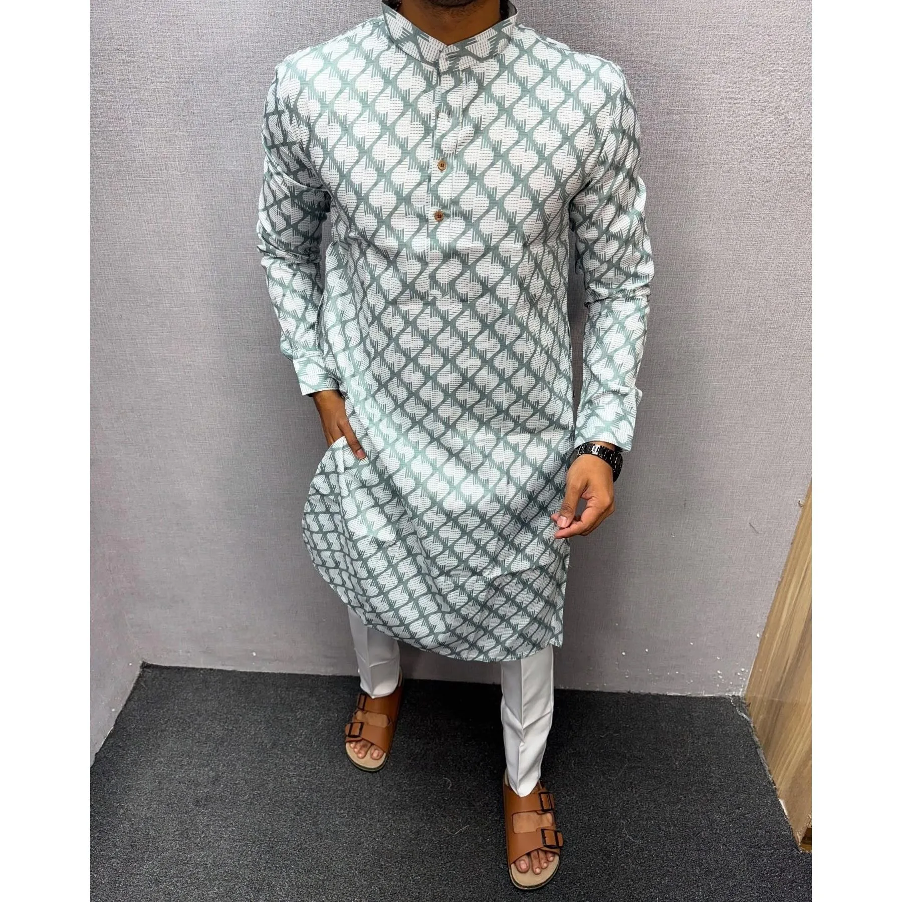 كورتا فارده عادية تناسب اليوسفي طوق طويل مناسب لجميع المناسبات مثل الزفاف هاري رايا Aidilfitri Gebetskleidung Mann #3