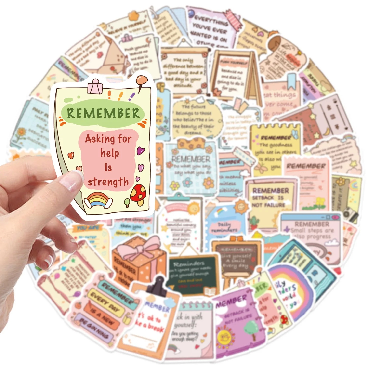 10/50pcs Inspirational Words Test Stickers Motivational Quotes Decals DIY Notebook Fridge Laptop Luggage Toy Graffiti Sticker