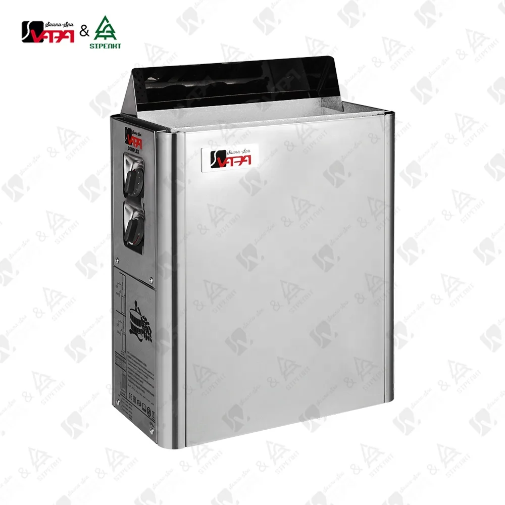 4.5KW Electric Sauna Heater Stainless Steel Sauna Stove Freestanding Wall Mount Built‑in Control Sauna Room Heating Equipment