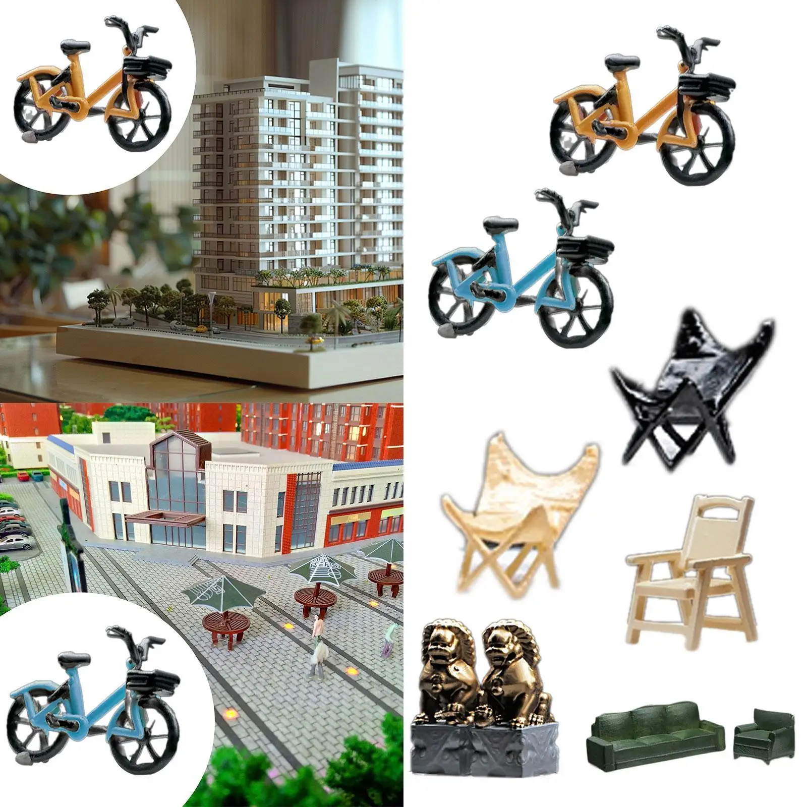 1/64 ฉากขนาดเล็กรุ่นสมจริงภูมิทัศน์ของสะสม Photo Prop ทาสีทิวทัศน์กลางแจ้งเครื่องประดับ Dioramas