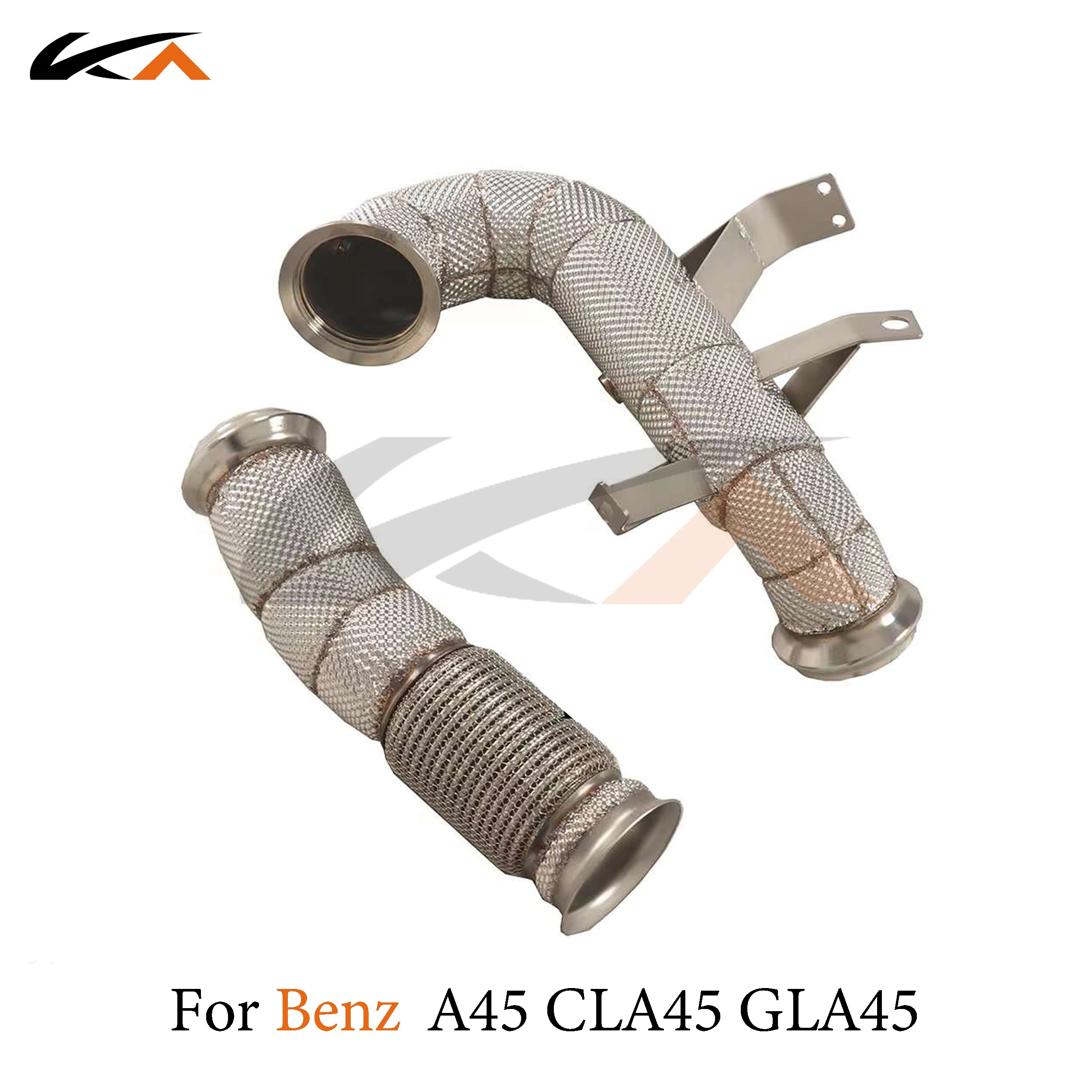 KA Tuning downpipe exhaust steel headers for Mercedes-benz AMG A45 CLA45 GLA45 2.0T performance parts heat shield catalysis