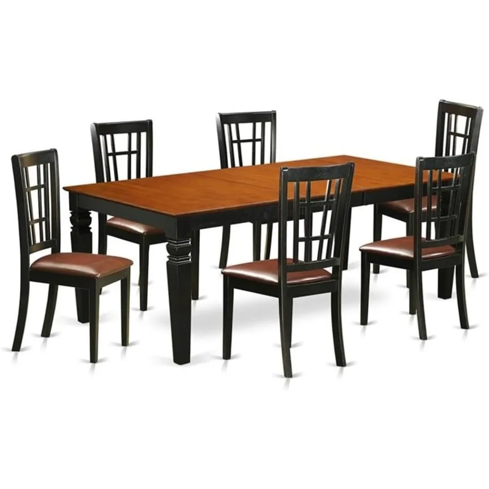 

LGNI7-BCH-LC Набор мебели для столовой из 7-х предметов Потребитель прямоугольного кухонного стола с листом-бабочкой