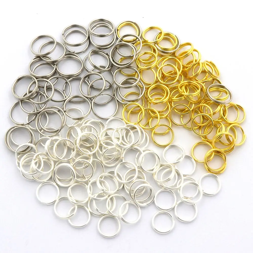 400pcs 8 Sizes Mixed Color Metal Double Layer Split Jump Rings For Jewelry Making Findings Bracelet Diy Accessories Wholesale