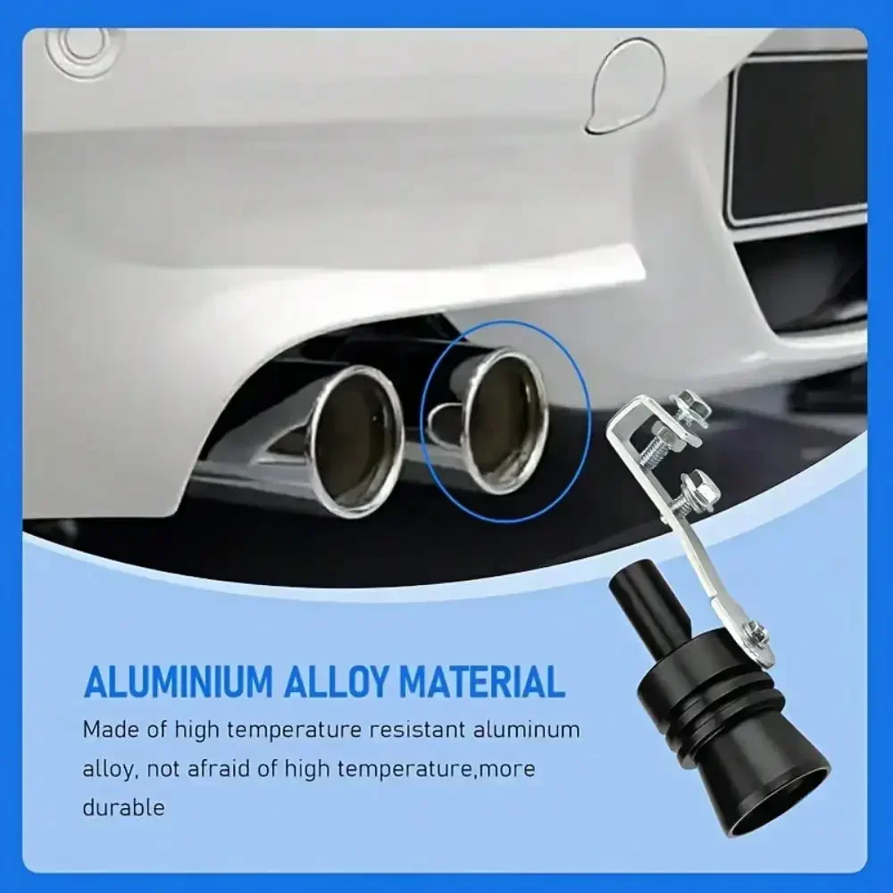 صافرة صوت توربو سوداء مقاس XL - محاكي صوت عادم السيارة، جهاز تجديد كاتم صوت توربو عالمي للسيارات #3