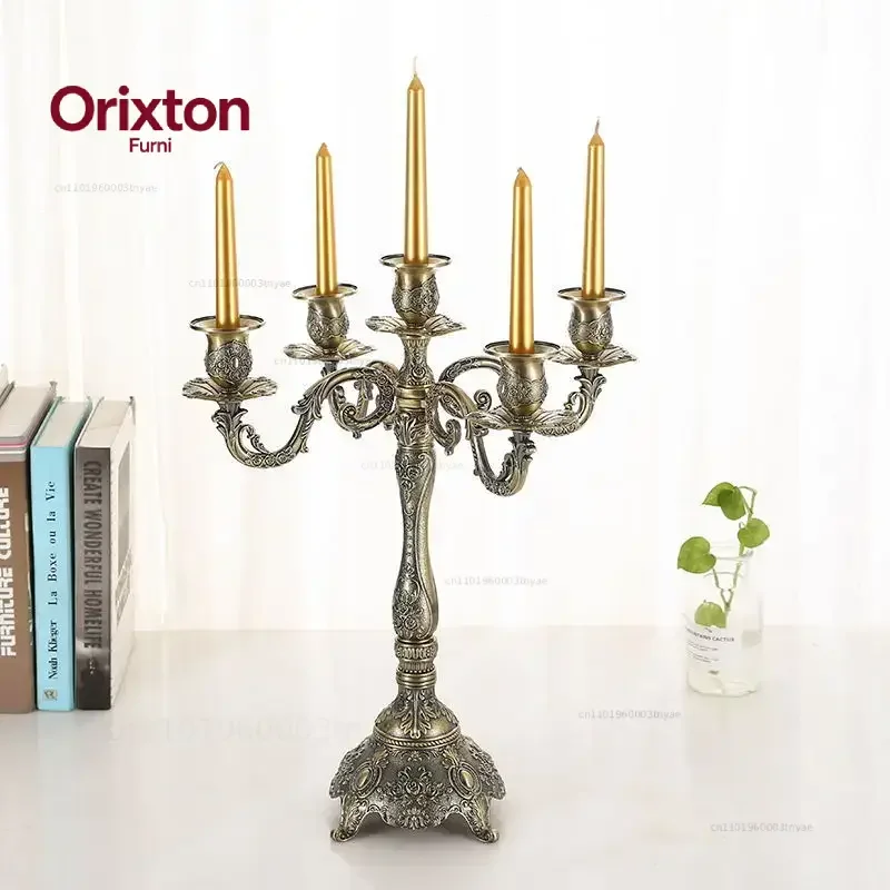 Bronze Metal Candle Holder Candle Stand Restaurant Wedding Decoration Candlelight Dinner Props Candlestick Holder