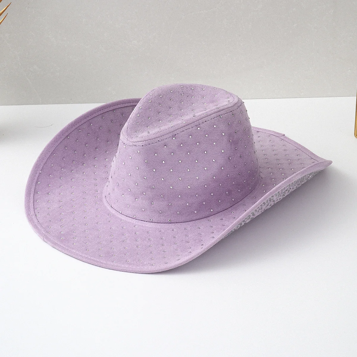 HongLuan Glitter Costume Cappello Adulto e Cappelli da Cowboy Strass per Donna, Cowboy Cosplay Accessori Femminili e Berretto da Cowgirl