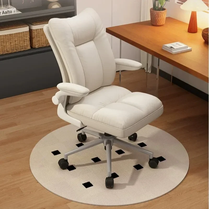 Padded High Back Office Chair Adjustable  Armrest Swivel Rolling Base Ergonomic Soft Desk Seat for Study Bedroom Workspace
