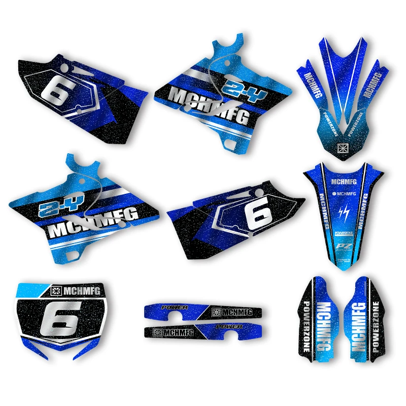 Fewfuss Holographic Chrome Racing Decal Graphics Kit for Yamaha YZ125 YZ250 2015 to 2021 YZ250X 2016 to 2021 Motorcycle Stickers
