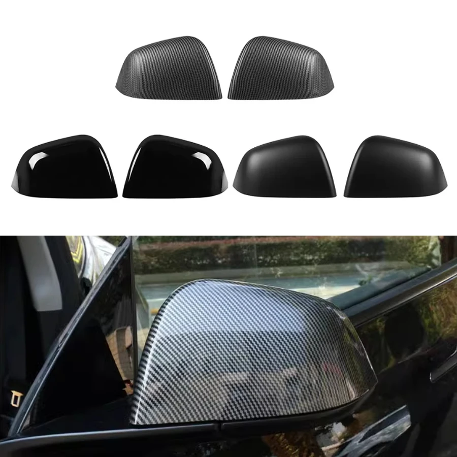 

For Tesla Model 3 2019-2023 / Model Y 2021-2023 Paste Reversing Mirror Shell Rearview Mirrors Rear Cover Carbon Fiber 1 Pair