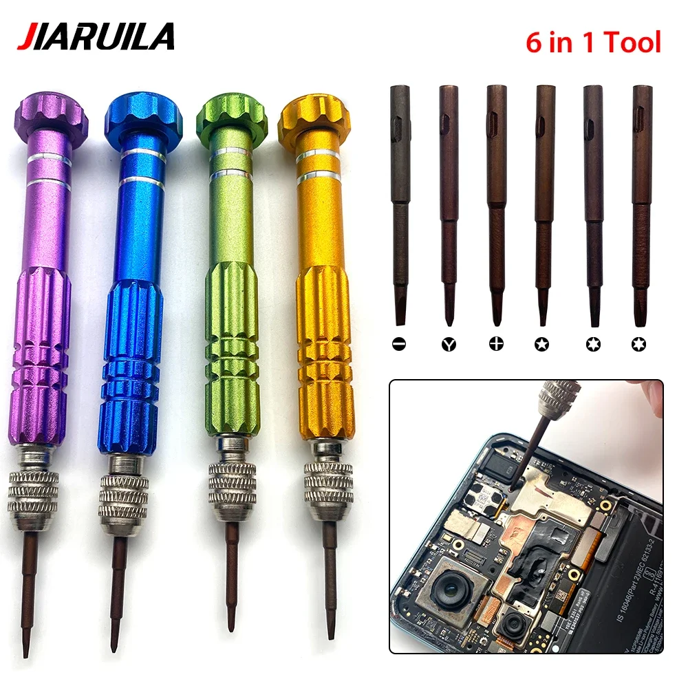 6 in 1 Mobile Phone Repair Tools Kit For Apple Android Samsung Set Screwdriver Combination Skid Multi Function Disassembly Kit