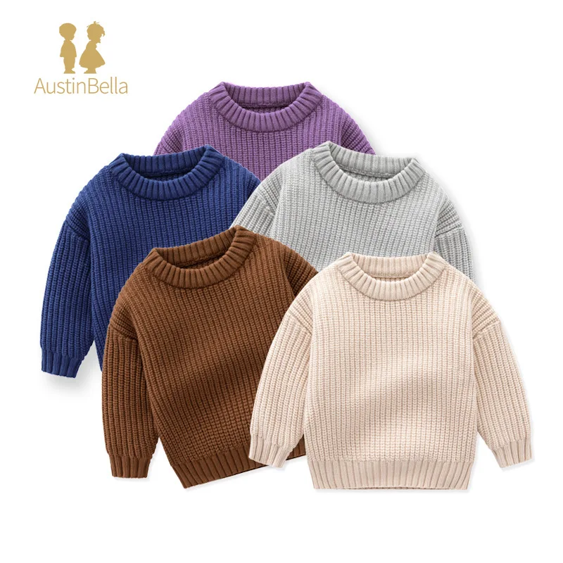 9 Colors Autumn Winter Warm Newborn Baby Solid Sweater Infant Girl Boy Children Jumper Long Sleeve Knitted Pullover Top Clothes