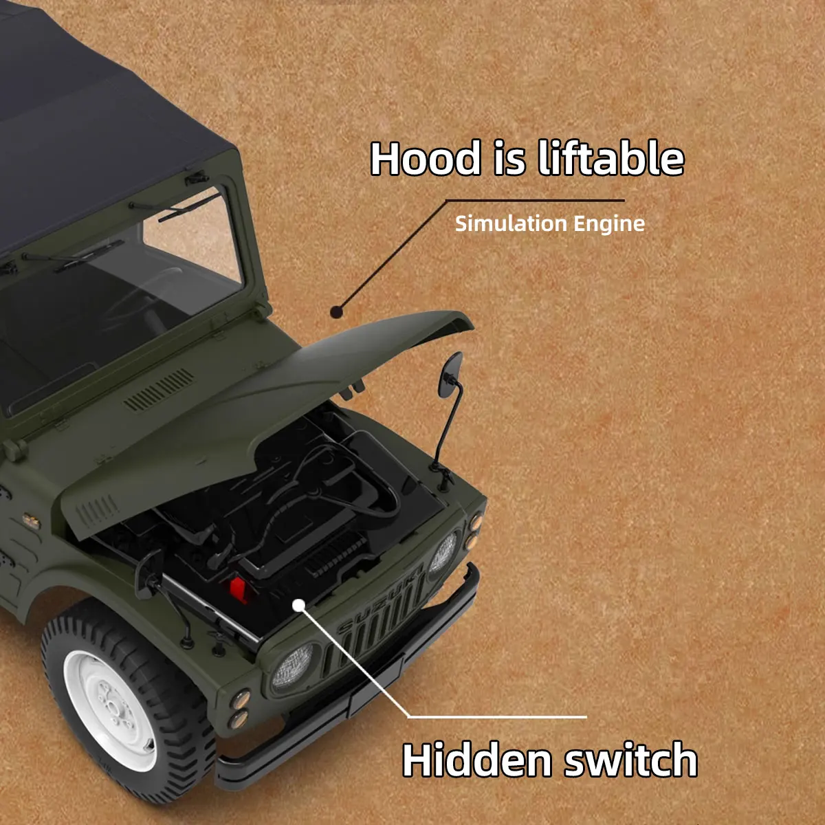 รถบังคับวิทยุ New Wpl C84 1/10 รุ่นจำลอง ขับเคลื่อน 4 ล้อ รถปีนเขา 2.4G รุ่น Jimny พร้อมไฟ ของเล่นรถบังคับสำหรับเด็กผู้ชาย