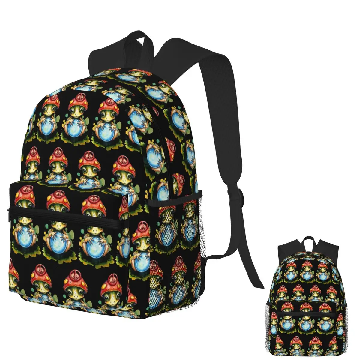 

Mystic Frog Shroom Peaceful Psychedelic Vibes Student Backpack School Bag Daypack for Men Women Fashion Bookbag Shoulder Bags