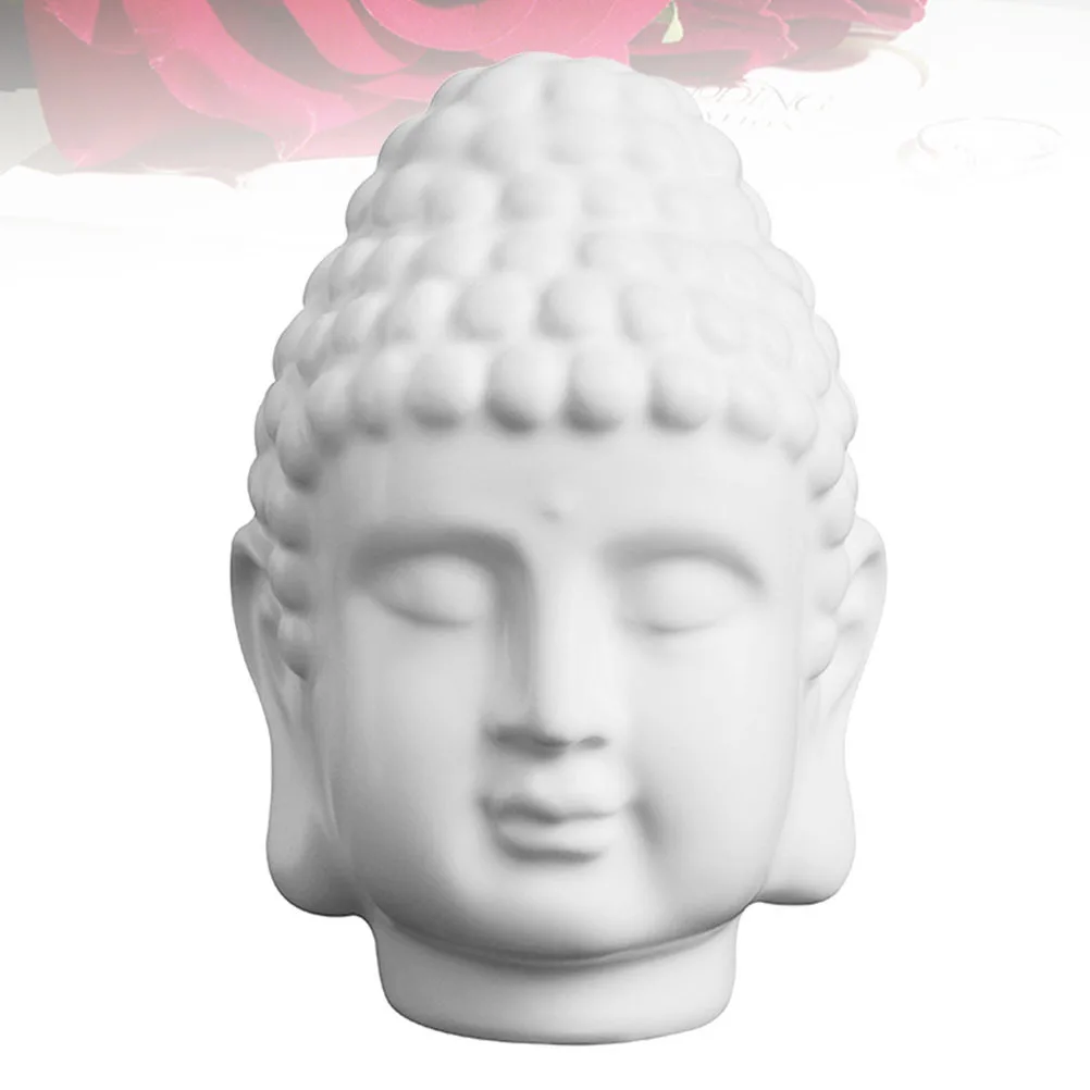 

1Pcs Buddha Head Statue Resin Craft Sandstone Finish Home Decor for Living Room Porch Kitchen Coffee Table Wedding