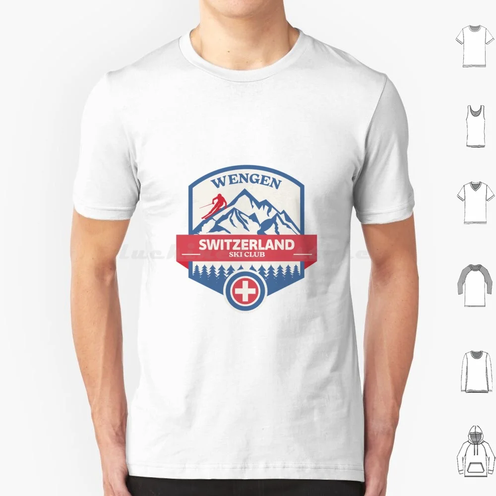 Wengen Switzerland Ski Club T Shirt Men Women Kids 6xl Ski Winter Snow Vacation Skiing Mountain Tree Forest Patrol Switzerland