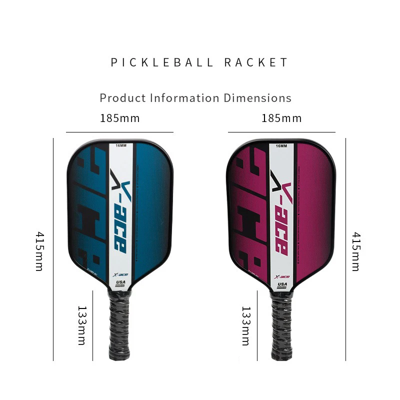 X-ACE-Koolstofvezel Pickleball Tennisracket Paddle Set, Professionele Competitie Pick Cricket, Sportracket