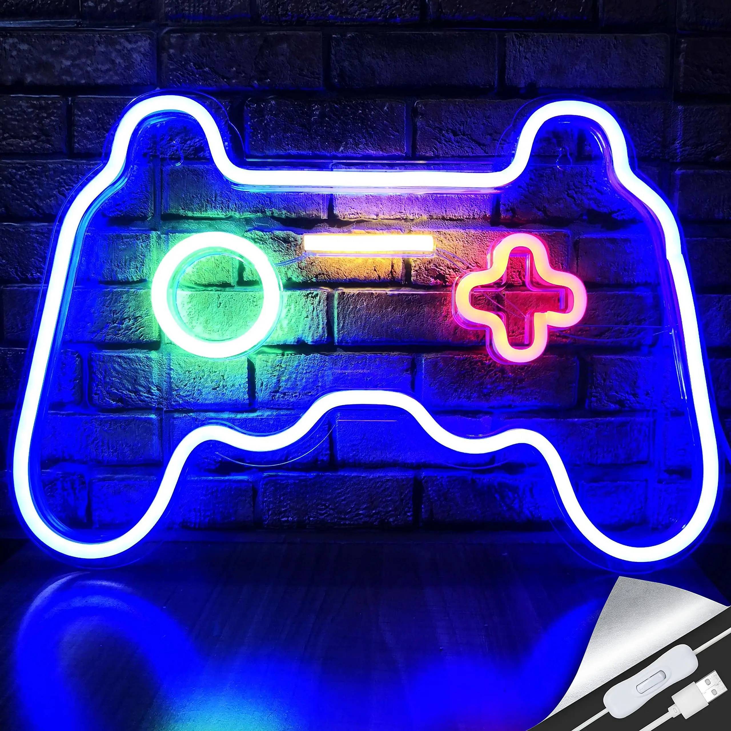 

Gamepad Neon Sign for Gamer Room Wall Home Decoration Custom Acrylic Board Blue LED Night Light Playstation Lamp Cool Gifts